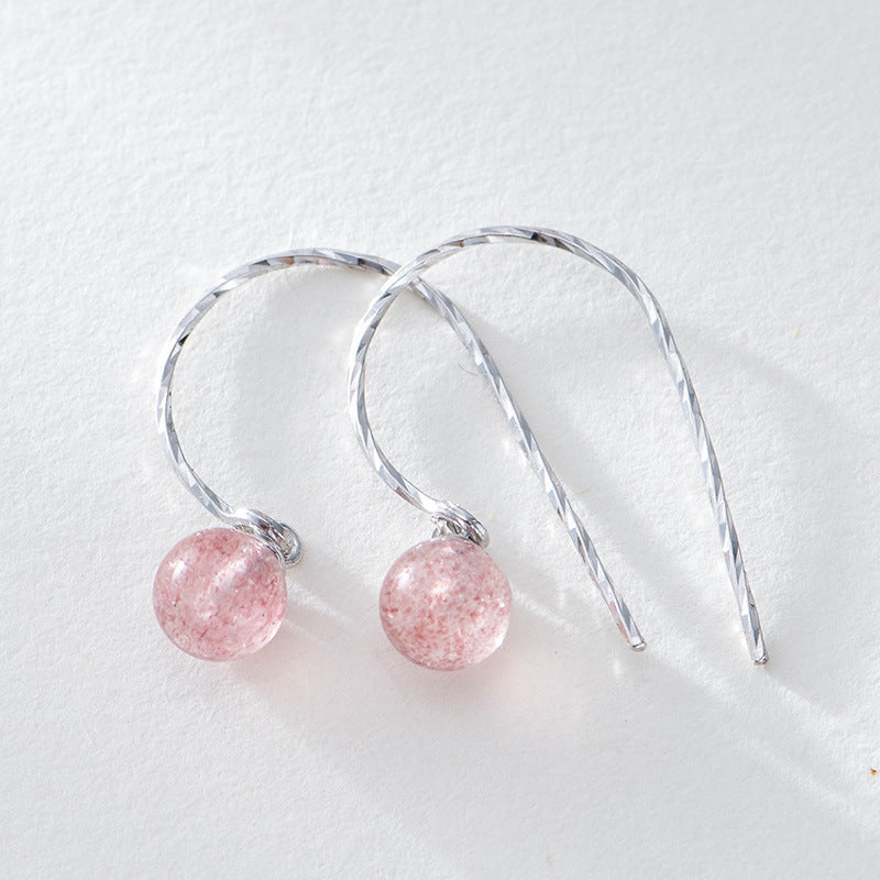 Strawberry Crystal Ear Hooks