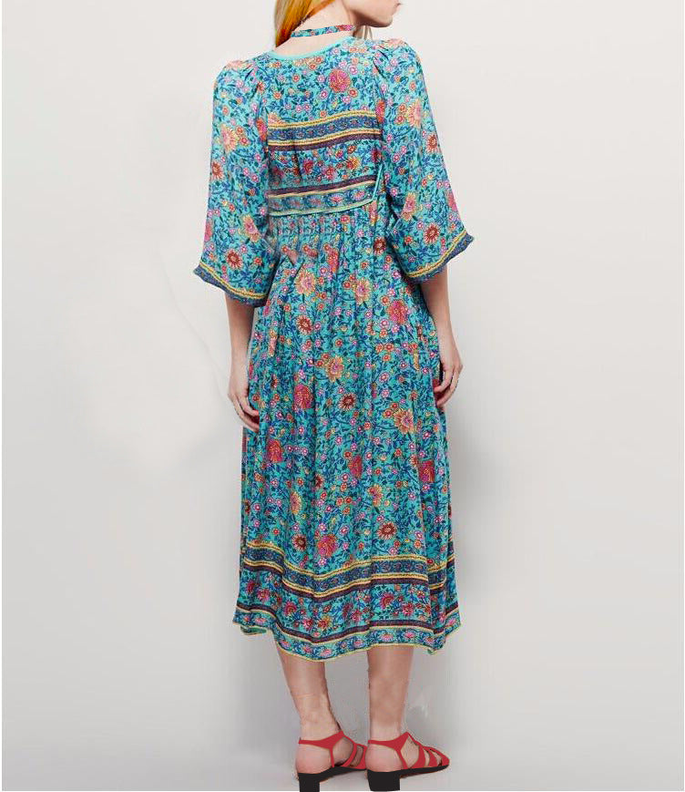 Bohemian print big dress