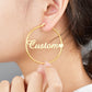 Exaggerated name earrings