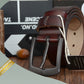 Dynamic buckle leather belt