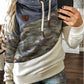 Patchwork hooded fleece loose sweatshirt