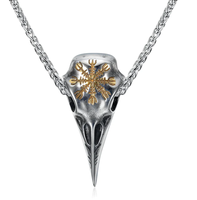 Mens Skull Eagle Beak Pendant