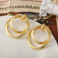 Double Circle Metal Earrings