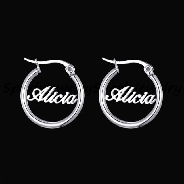 Exaggerated name earrings
