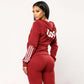 Printed long sleeve sports suit