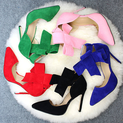 Big Bow Thin Heel Shoes