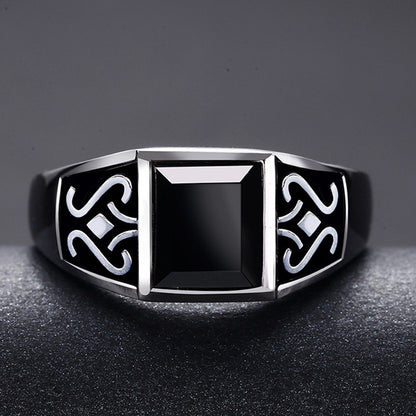 Men's Trendy Obsidian Domineering Ring