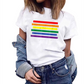 Rainbow Alphabet Print  Short Sleeves T-shirt