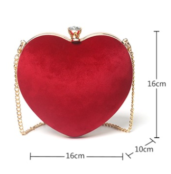 Heart-shaped hand holding chain bag