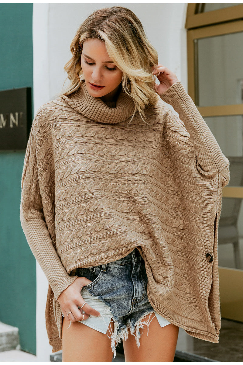 High neck knit cloak