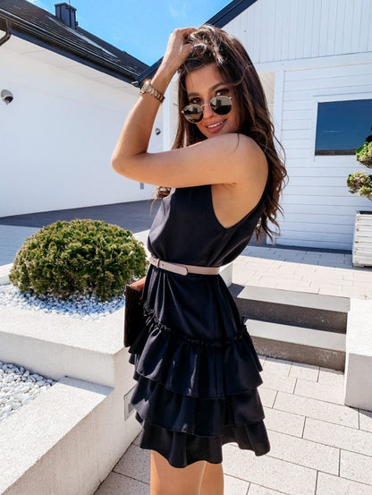 Strap Ruffle Sleeveless Dress