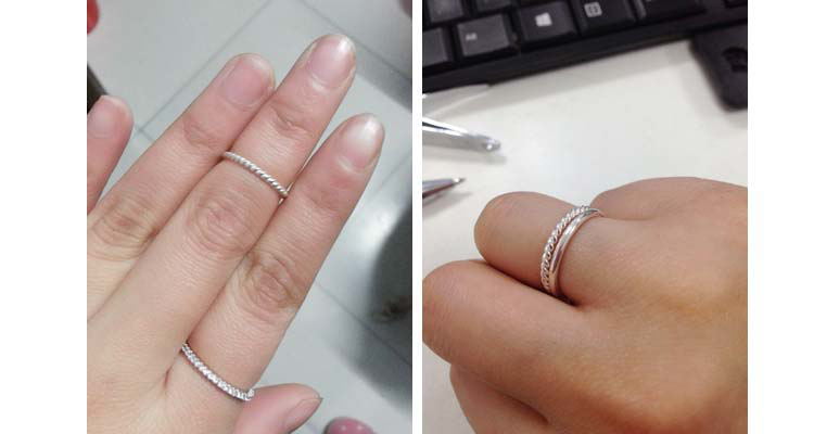 999 sterling twist couple ring