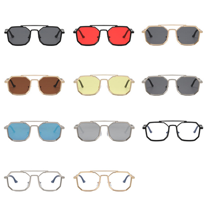 Polygonal Double Bridge Sunglasses