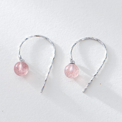 Strawberry Crystal Ear Hooks