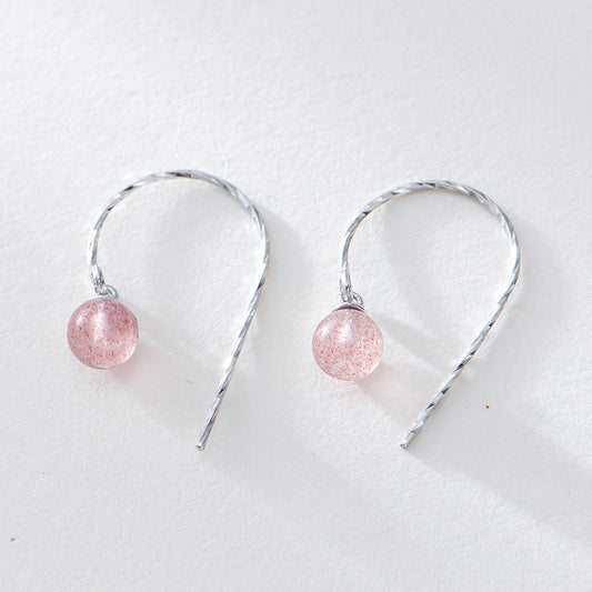 Strawberry Crystal Ear Hooks