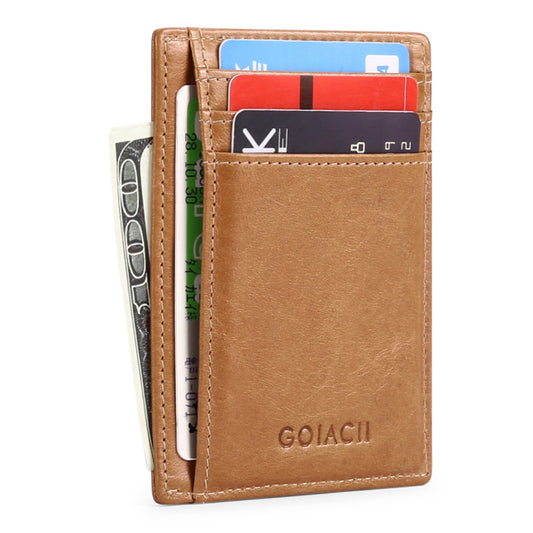 Ultra-thin Genuine Leather RFID Card Holder