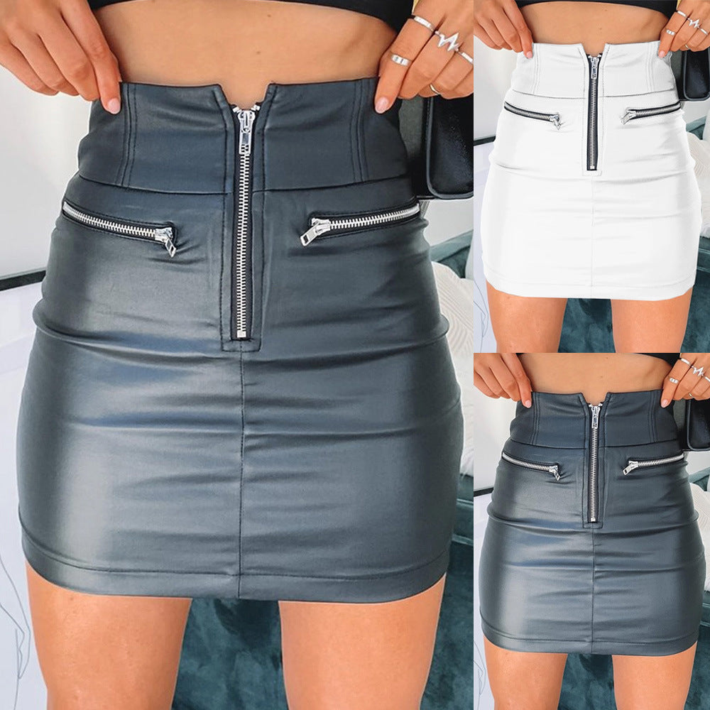 Zip stitching hip skirt