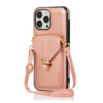 Leather Diagonal Lanyard Mobile Phone Case