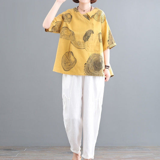 Thin Printed Linen Suit