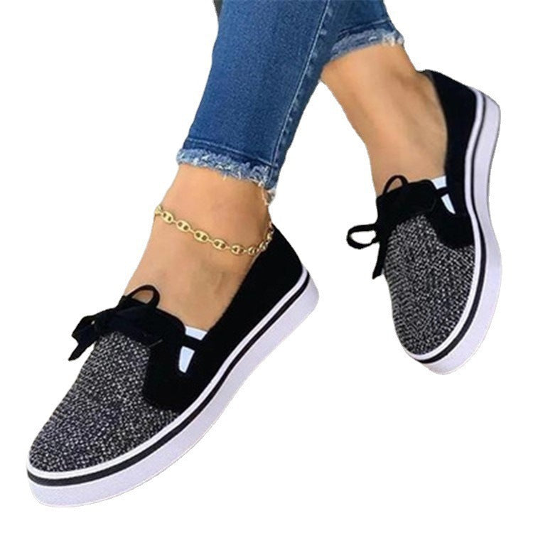 Lace-up Canvas Flat Shoes