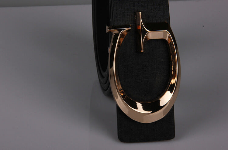 Casual Fashion Alloy Belt With Jersey Buckle