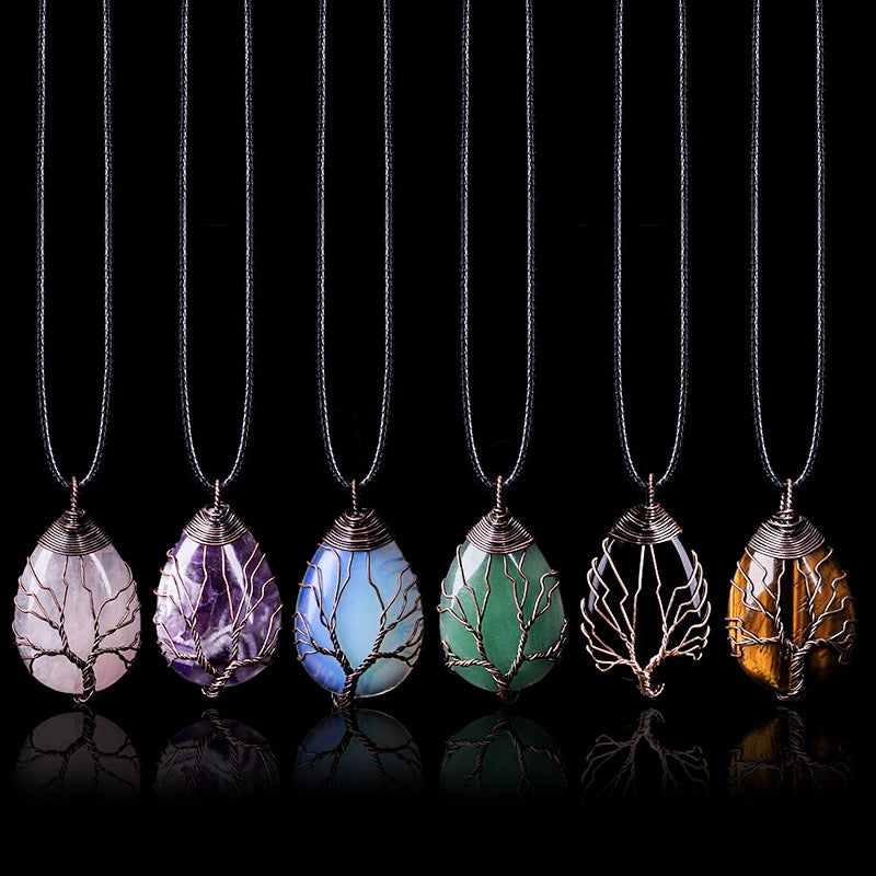 Natural Stone Crystal Drop-shaped Pendant