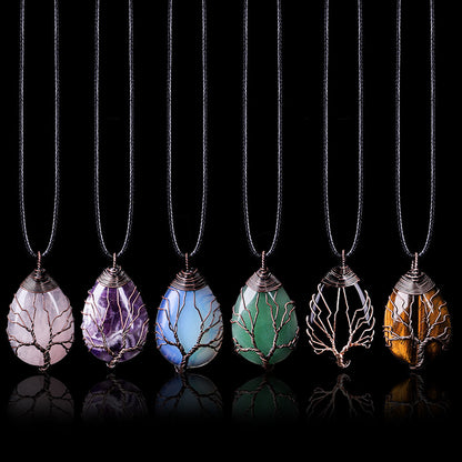 Natural Stone Crystal Drop-shaped Pendant