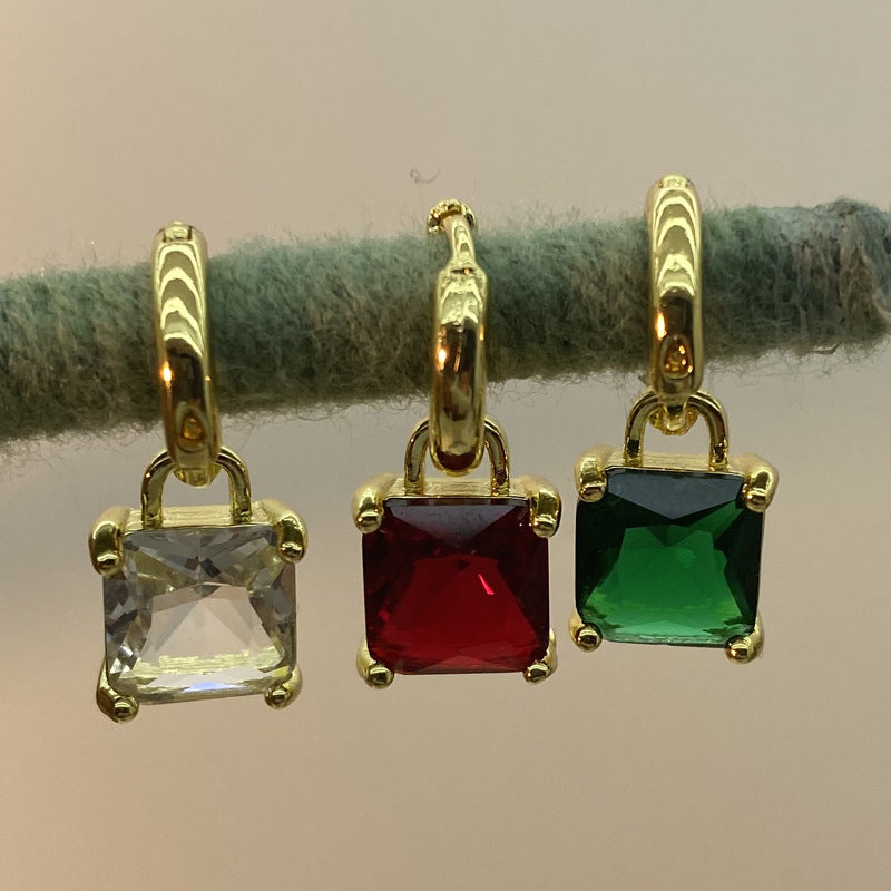 Square Zircon Earrings