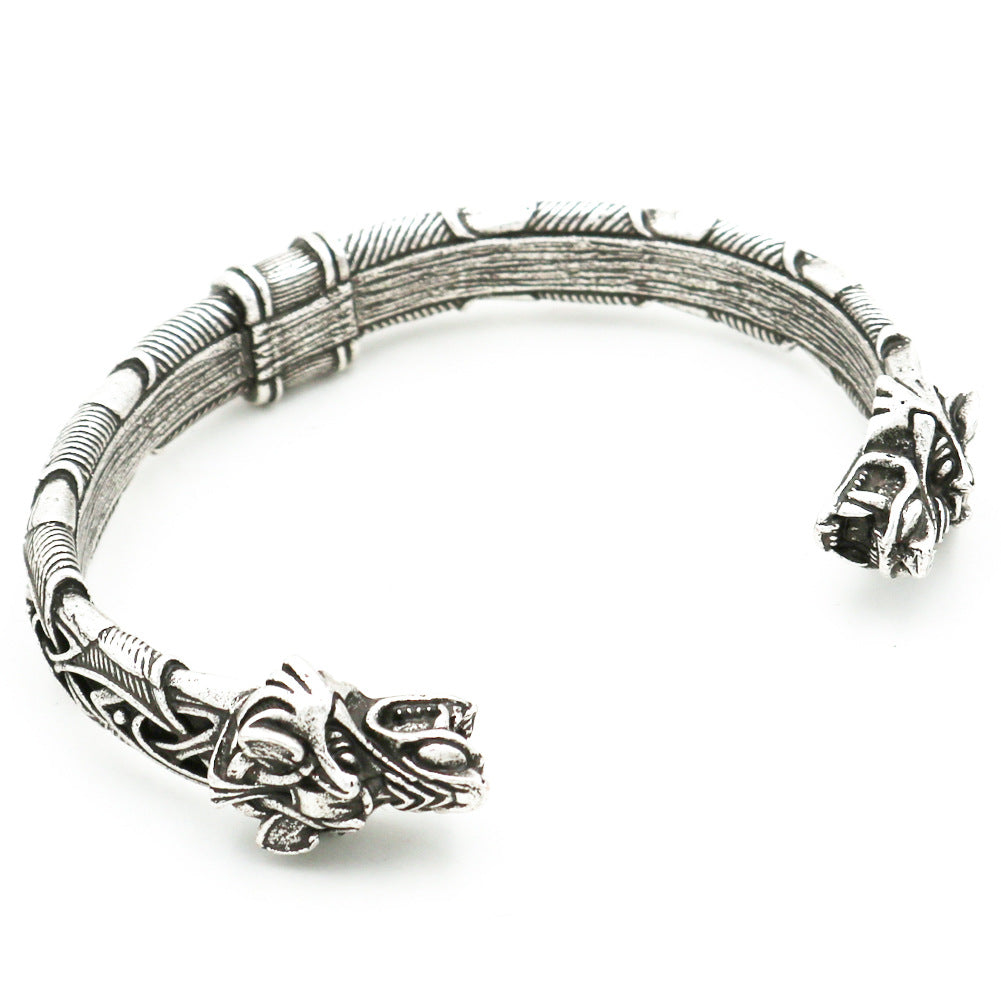 Wolf Head Viking Bracelet