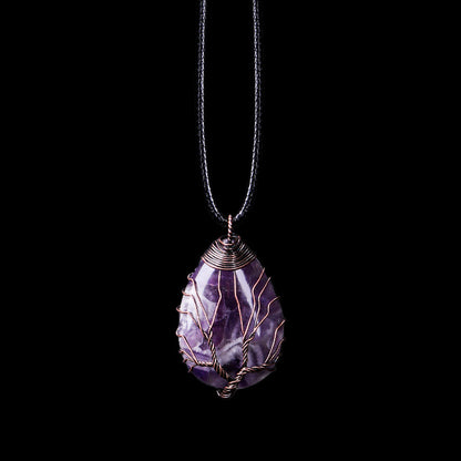 Natural Stone Crystal Drop-shaped Pendant