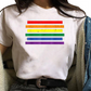 Rainbow Alphabet Print  Short Sleeves T-shirt