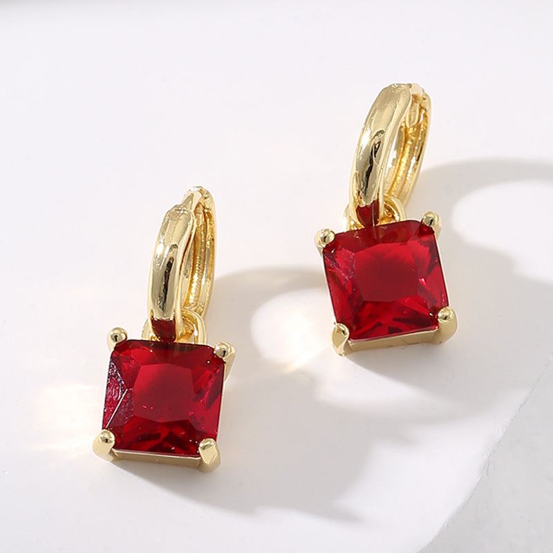 Square Zircon Earrings