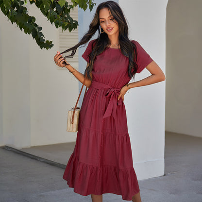 Simple Solid Color Dress