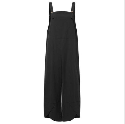 Casual Cropped Overalls Long Pant