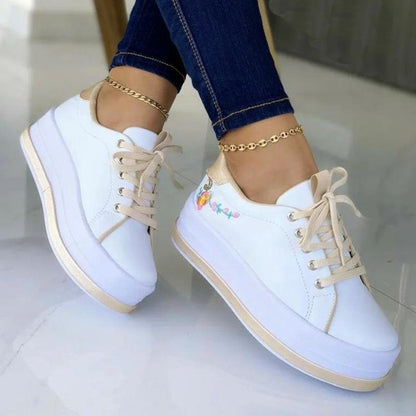 Flowers Embroidery Sneakers