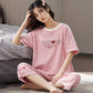 Short Sleeve Cropped Pants Loungewear Set