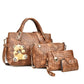 Four-piece Woven Bear Lady Handbag