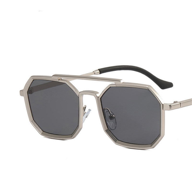 Polygonal Double Bridge Sunglasses