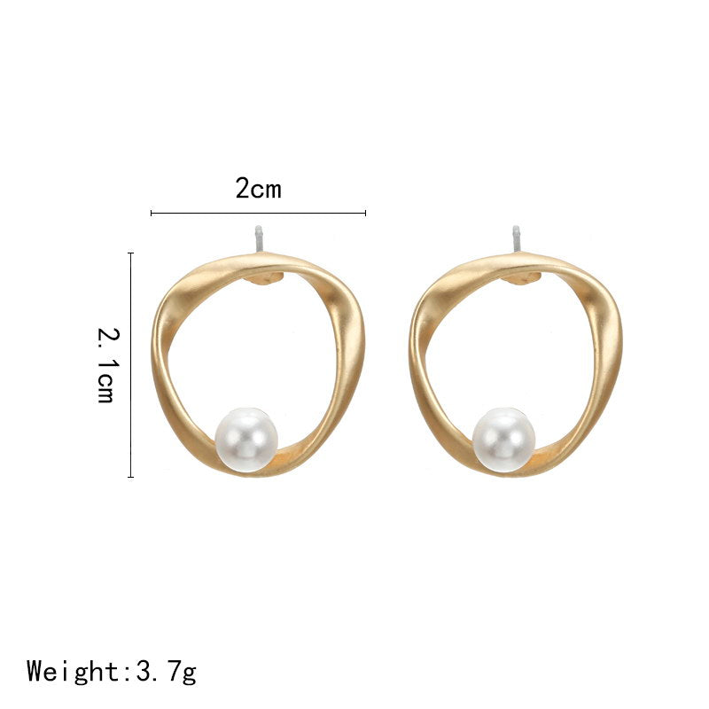 Irregular Round Pearl Earrings