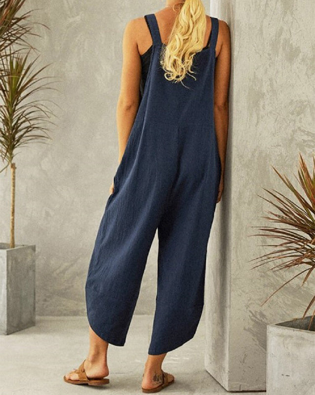 Casual Cropped Overalls Long Pant