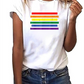 Rainbow Alphabet Print  Short Sleeves T-shirt