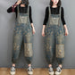 Korean Retro Printing Braces pants