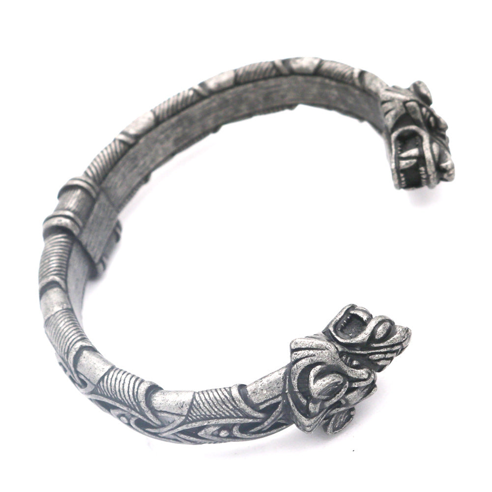 Wolf Head Viking Bracelet