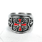 Red Crusaders Cross Shield Ring