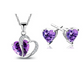 Heart necklace and earrings set