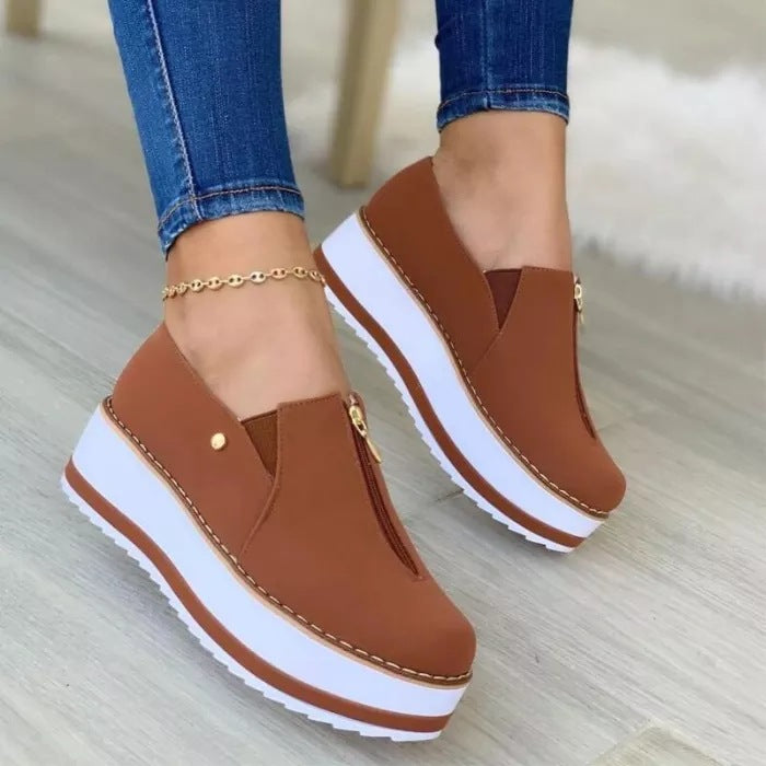 Zipper Flat Shoes