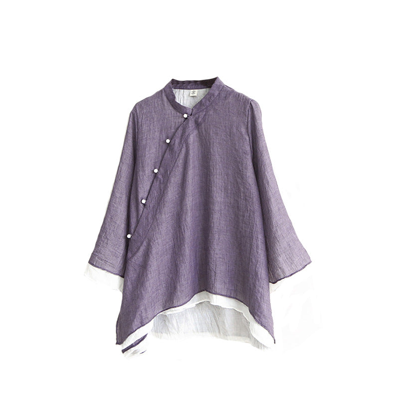 Chinese Style Buttoned Long Sleeves top