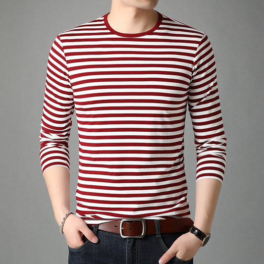 Round Neck Cotton Striped Top