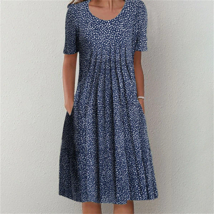 Printed Round Neck Dress