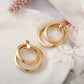 Double Circle Metal Earrings